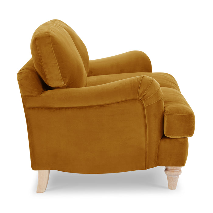 Oxford Loveseat, Mustard Velvet