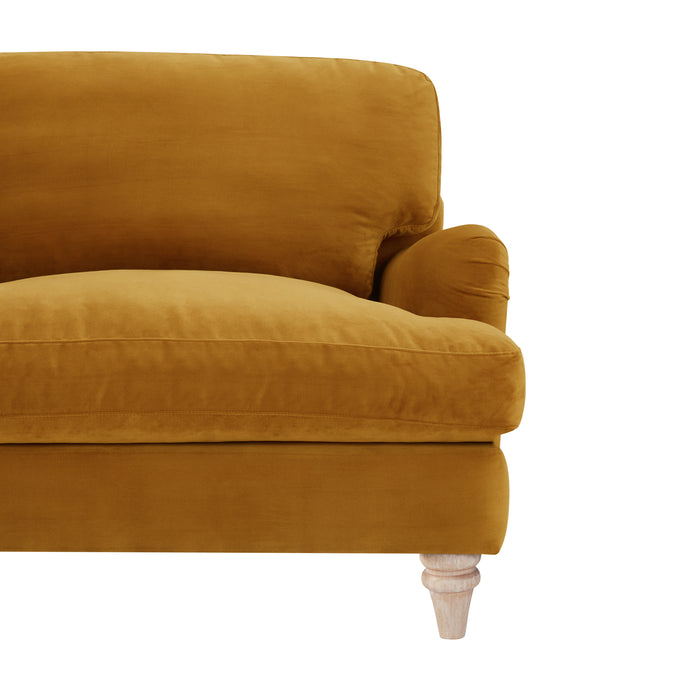 Oxford Loveseat, Mustard Velvet