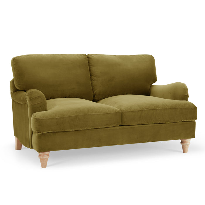 Oxford 2 Seater Sofa, Luxury Olive Green Velvet