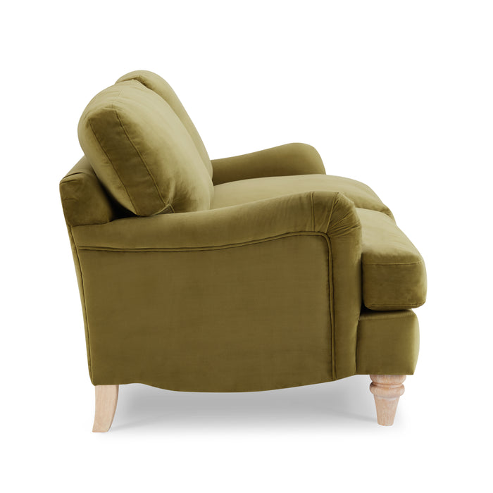 Oxford Loveseat, Olive Green Velvet