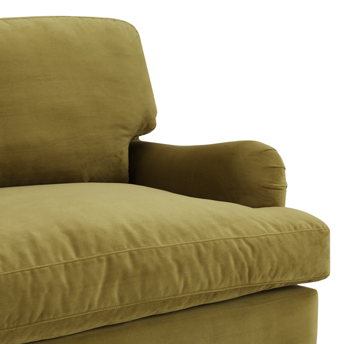 Oxford Loveseat, Olive Green Velvet