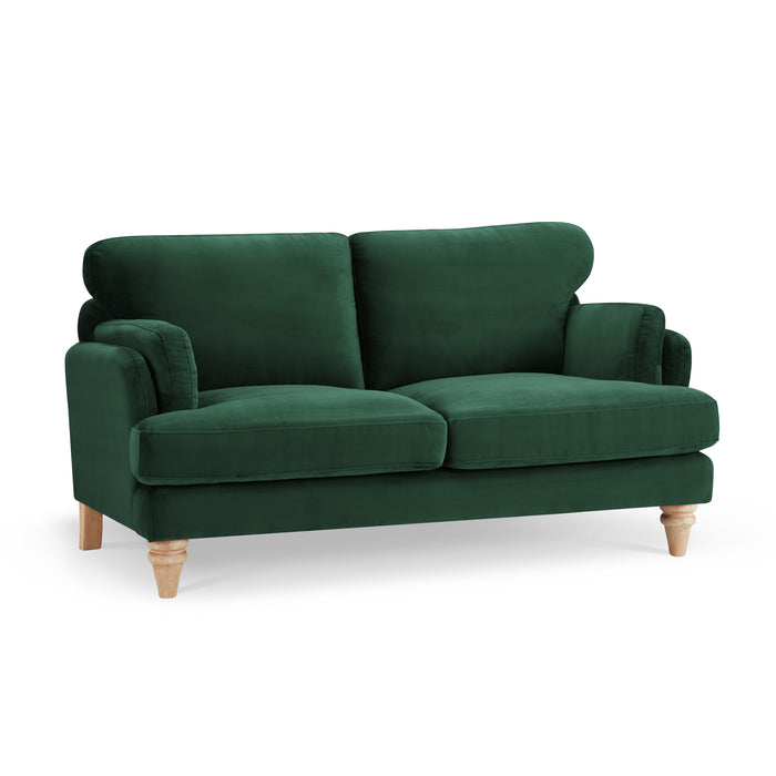 Regent 2 Seater Sofa, Luxury Dark Green Velvet