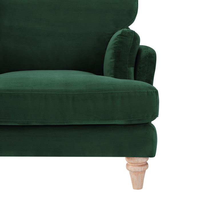 Regent 2 Seater Sofa, Luxury Dark Green Velvet