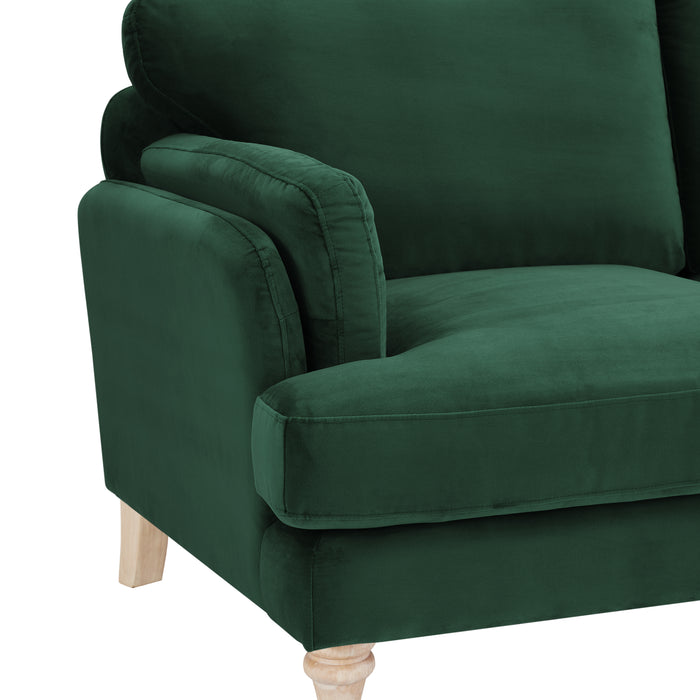 Regent 2 Seater Sofa, Luxury Dark Green Velvet
