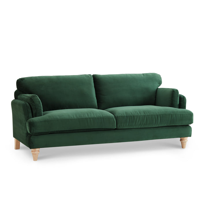 Regent 3 Seater Sofa, Luxury Dark Green Velvet