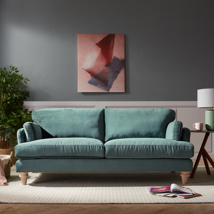 Regent 3 Seater Sofa, Luxury Teal Velvet