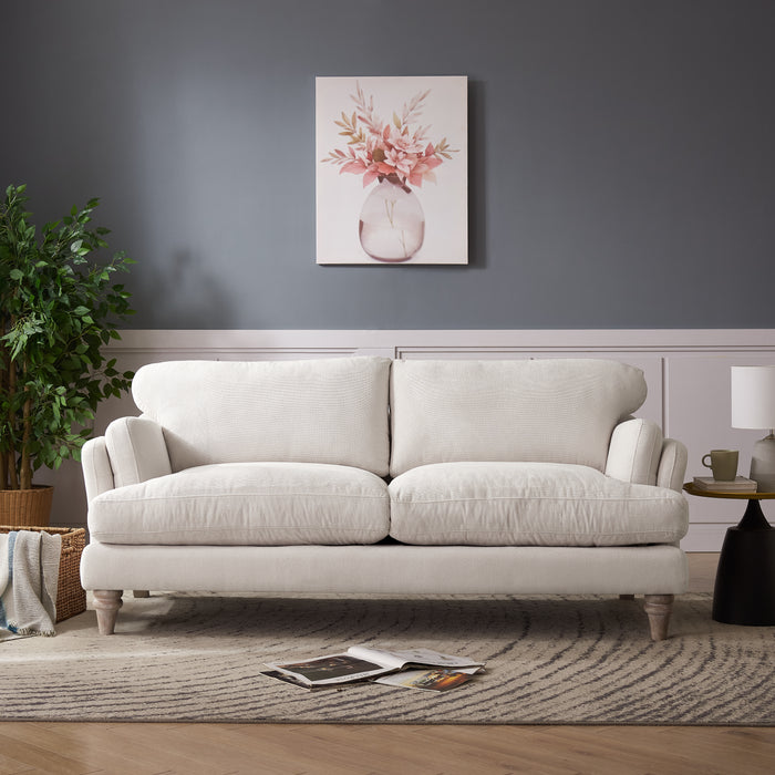 Regent 3 Seater Sofa, Luxury Ivory Linen