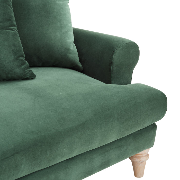 Churchill 2+3 Seater Sofa Set With Scatter Back Cushions, Luxury Dark Green Velvet