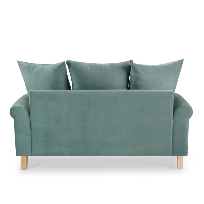 Churchill 2 Seater Sofa With Scatter Back Cushions, Luxury Teal Velvet