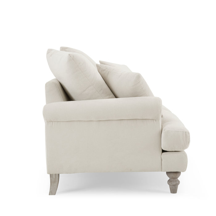 Churchill 2+3 Seater Sofa Set With Scatter Back Cushions, Luxury Ivory Linen