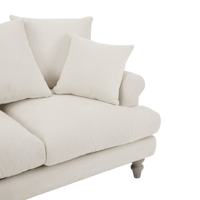 Churchill 2+3 Seater Sofa Set With Scatter Back Cushions, Luxury Ivory Linen