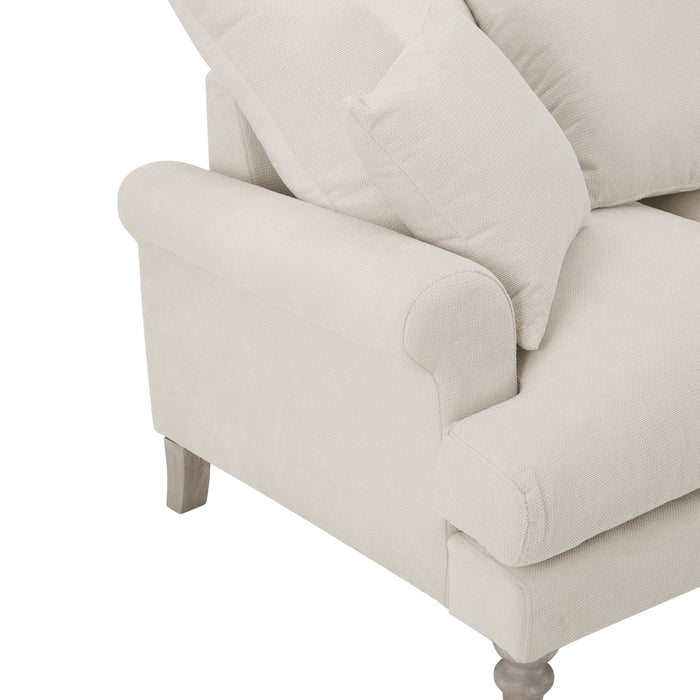 Churchill 2 Seater Sofa With Scatter Back Cushions, Luxury Ivory Linen