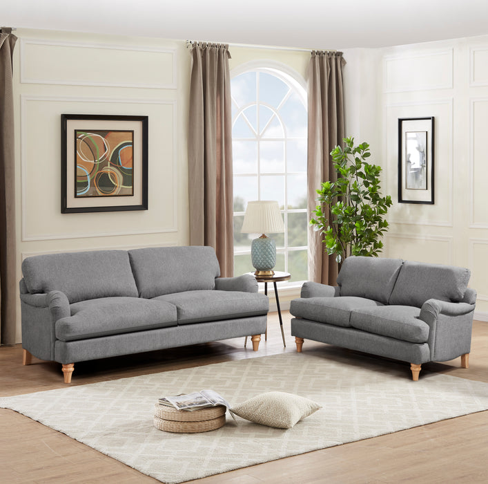 Oxford 2+3 Seater Sofa Set, Luxury Grey Linen