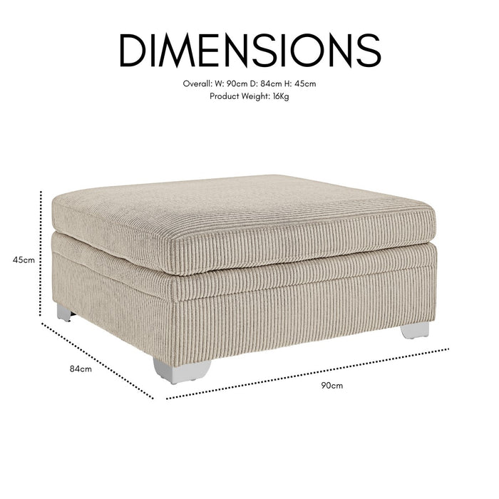 Alcott Footstool, Mocha Jumbo Cord