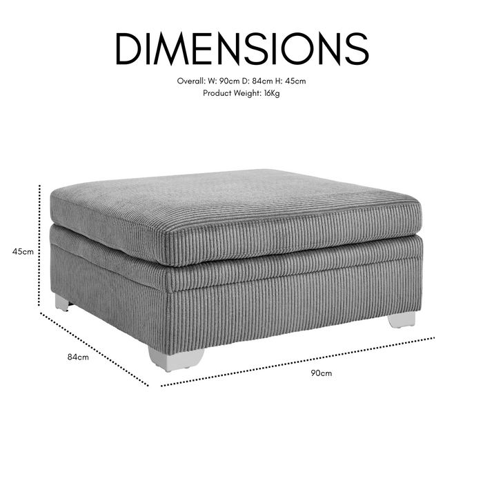 Alcott Left-Hand Corner Sofa With Footstool, Dark Grey Linen