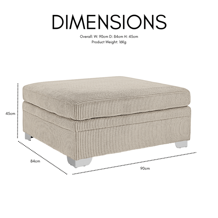 Alcott Right-Hand Corner Sofa With Footstool, Mocha Jumbo Cord