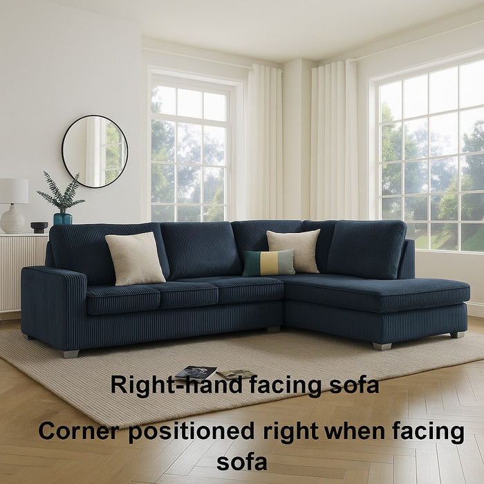 Alcott Right-Hand Corner Sofa, Dark Blue Jumbo Cord