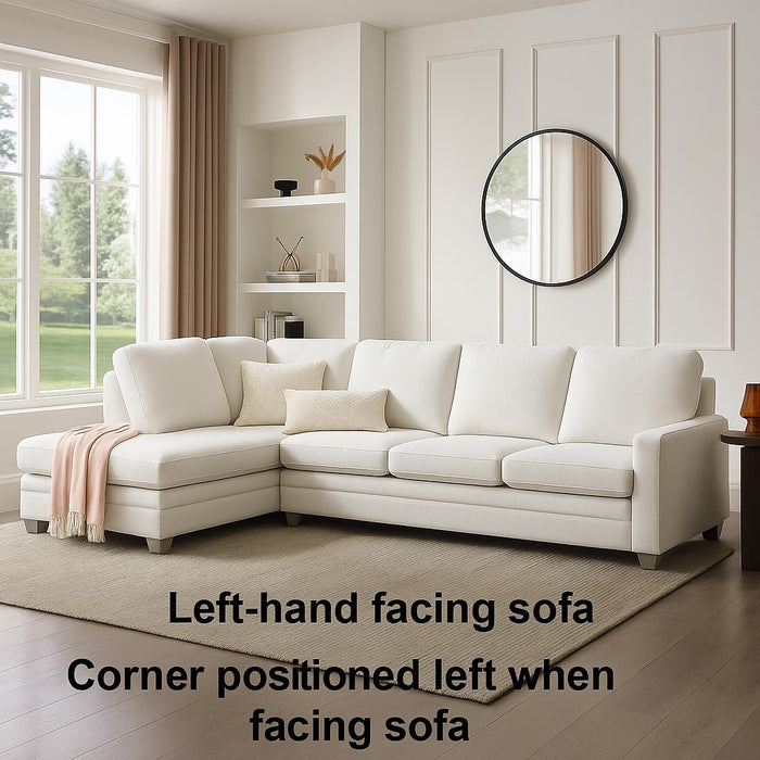 Alcott Left-Hand Corner Sofa, Cream Linen