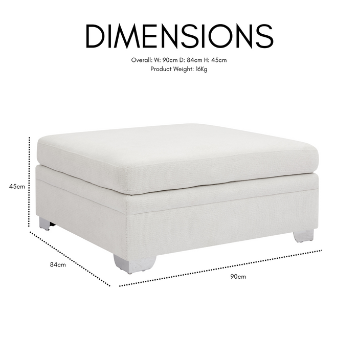 Alcott Left-Hand Corner Sofa With Double Footstool, Cream Linen