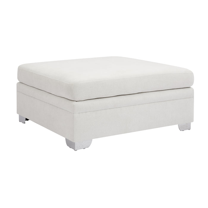 Alcott Left-Hand Corner Sofa With Double Footstool, Cream Linen