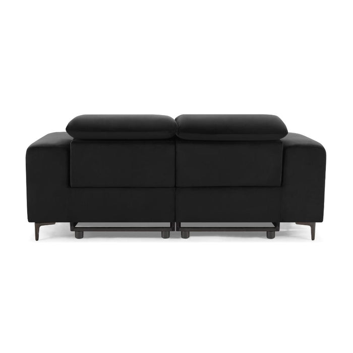 Amelia 2 Seater Power Recliner Sofa with Adjustable Headrests, Black Velvet