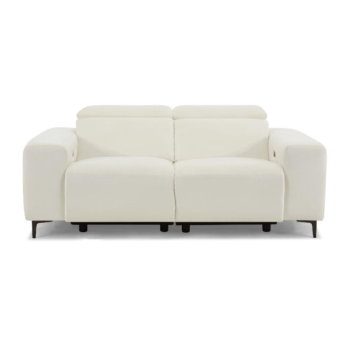 Amelia 2 Seater Power Recliner Sofa with Adjustable Headrests, Cream Velvet