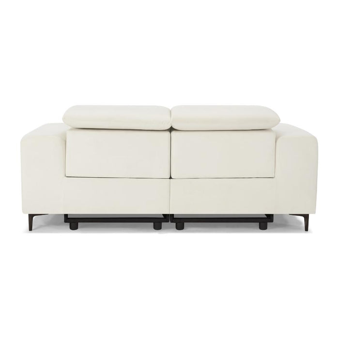 Amelia 2 Seater Power Recliner Sofa with Adjustable Headrests, Cream Velvet