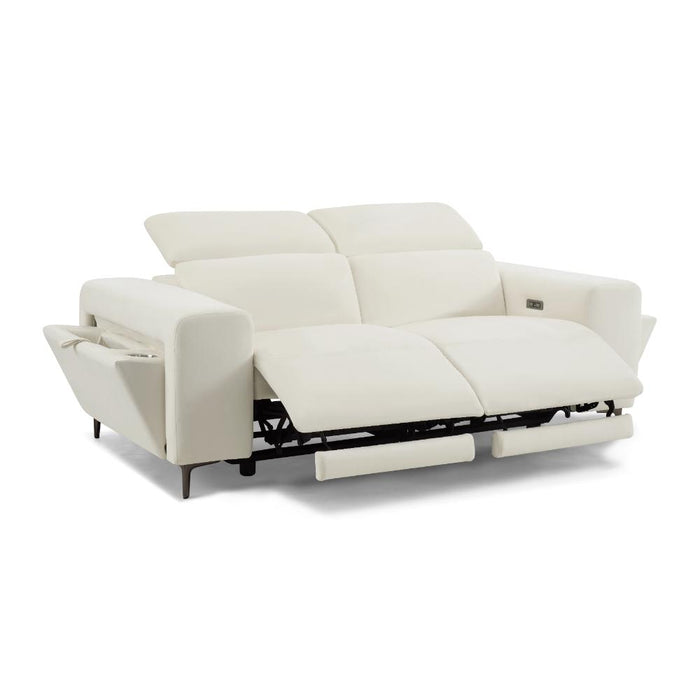 Amelia 2 Seater Power Recliner Sofa with Adjustable Headrests, Cream Velvet