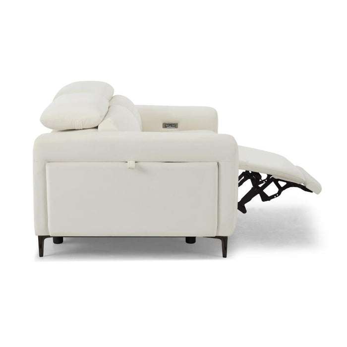 Amelia 2 Seater Power Recliner Sofa with Adjustable Headrests, Cream Velvet