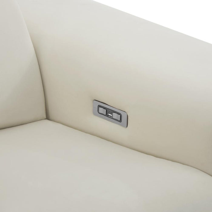 Amelia 2 Seater Power Recliner Sofa with Adjustable Headrests, Cream Velvet