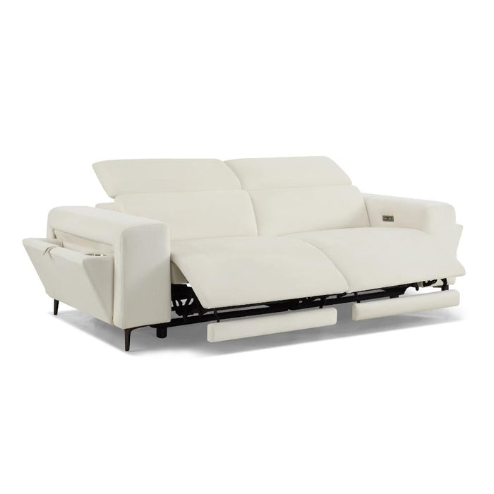 Amelia 3 Seater Power Recliner Sofa with Adjustable Headrests, Cream Velvet