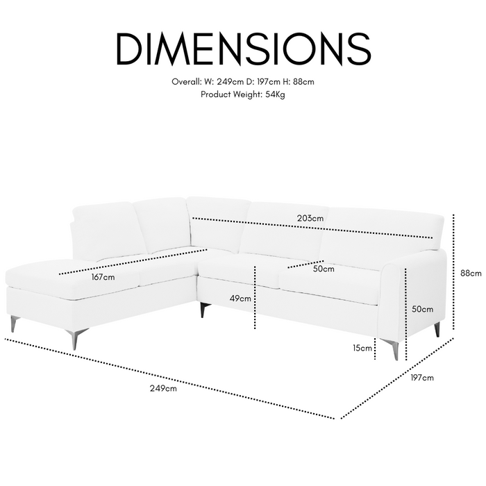 Evelyn Left-Hand Corner Sofa, Beige Boucle