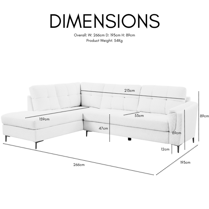 Cassidy Left-Hand Corner Sofa, Beige Linen