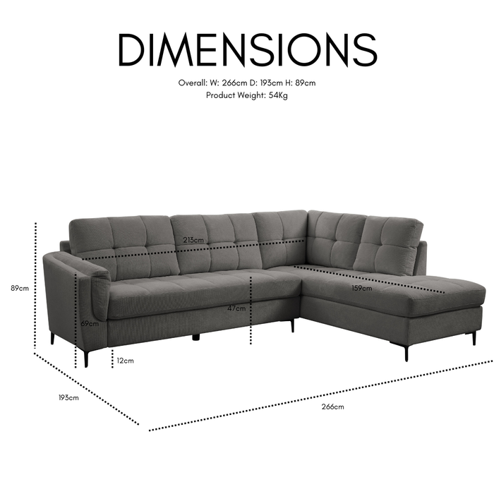 Cassidy Right-Hand Corner Sofa, Grey Linen