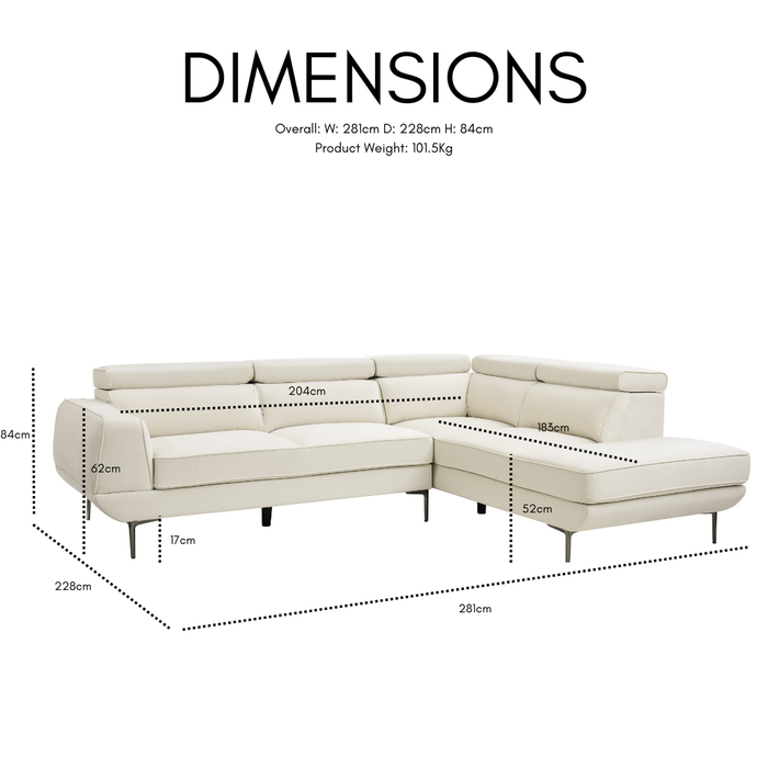 Marco Right-Hand Corner Sofa, Cream Velvet