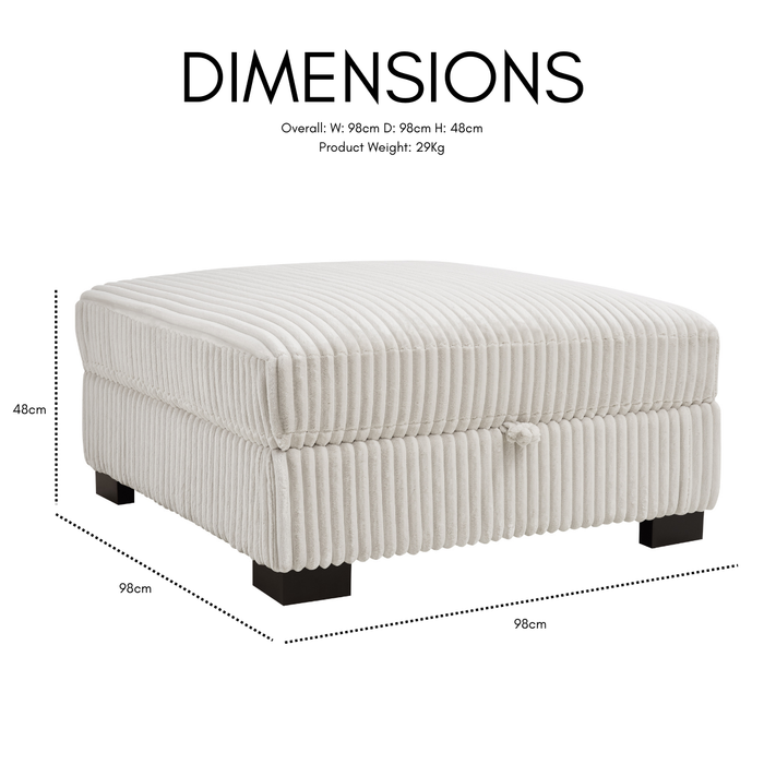 Tristan Right-Hand Corner Sofa, Cream Teddy Jumbo Cord