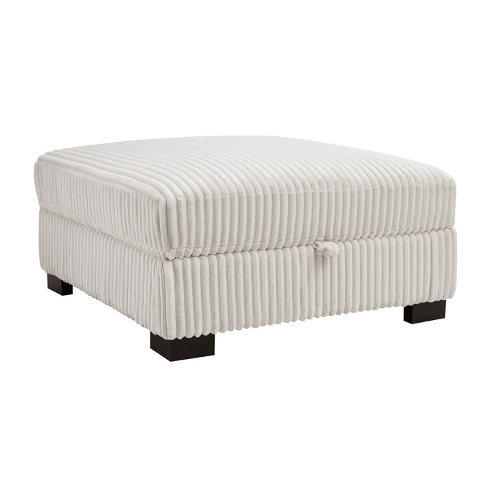 Tristan Left-Hand Corner Sofa with Footstool, Cream Teddy Jumbo Cord