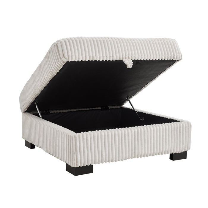 Tristan Left-Hand Corner Sofa with Footstool, Cream Teddy Jumbo Cord