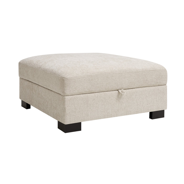 Tristan Storage Footstool, Beige Chenille