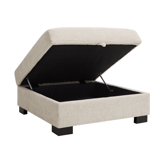 Tristan Storage Footstool, Beige Chenille