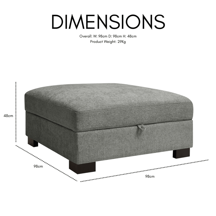 Tristan Right-Hand Corner Sofa with Footstool, Grey Teddy Jumbo Cord