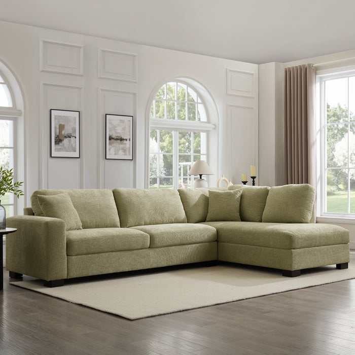 Tristan Right-Hand Corner Sofa, Sage Green Chenille