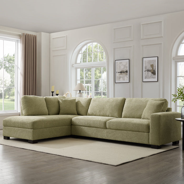 Tristan Left-Hand Corner Sofa, Sage Green Chenille