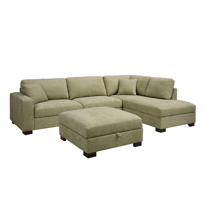 Tristan Right-Hand Corner Sofa, Sage Green Chenille