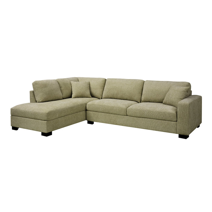 Tristan Left-Hand Corner Sofa, Sage Green Chenille