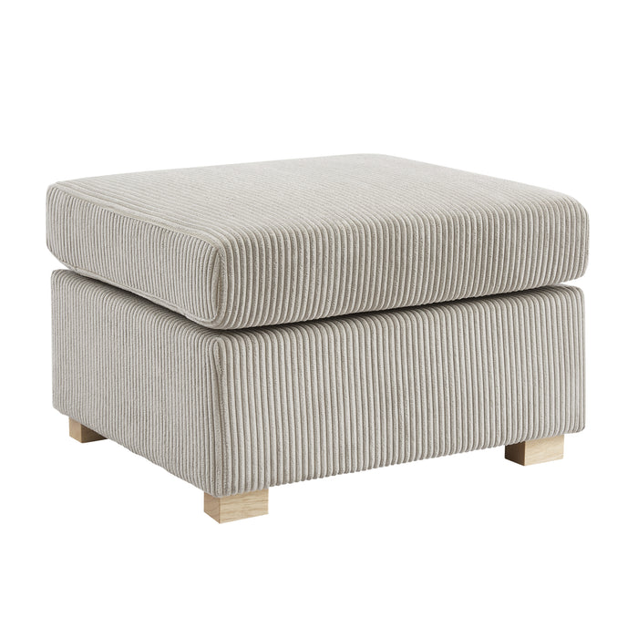 Marlow Small Footstool, Stone Grey Jumbo Cord