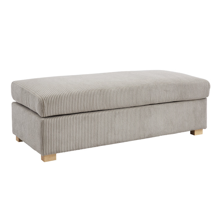 Marlow Large Footstool, Stone Grey Jumbo Cord