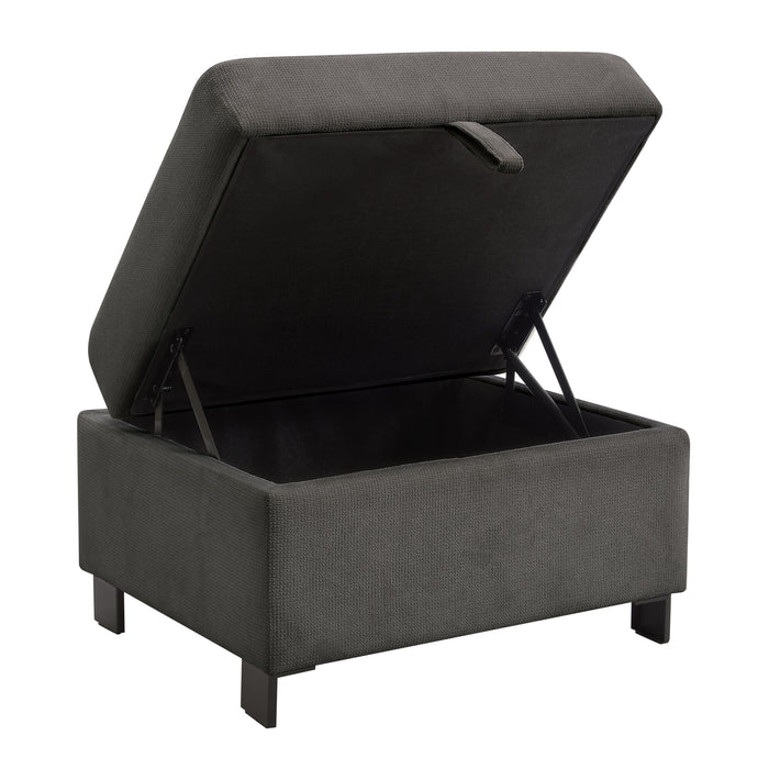 Dartford Small Storage Footstool, Grey Linen