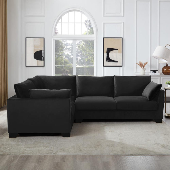 Renfrew Left-Hand Facing Corner Sofa, Black Velvet