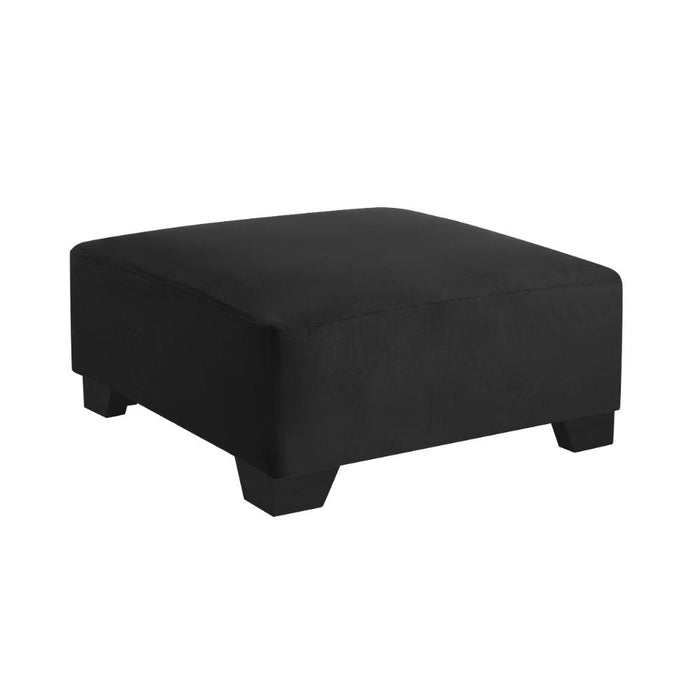 Renfrew Left-Hand Facing Corner Sofa With Footstool, Black Velvet